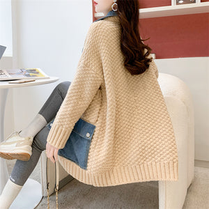 Sarang Spliced Fake 2PC Knit Sweater