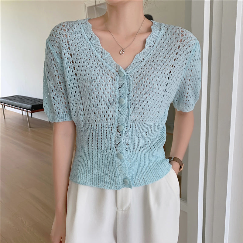 Molly Knit Button Down Top