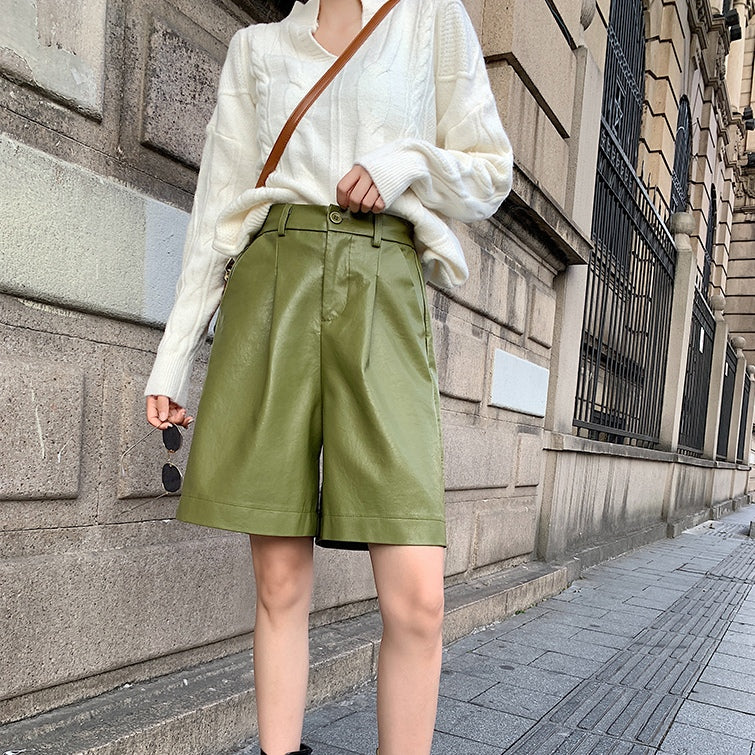 Bora PU Leather Bermudas