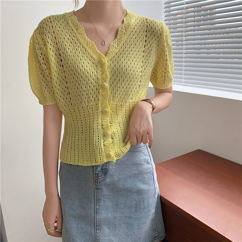 Molly Knit Button Down Top