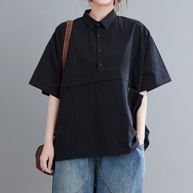 Meda Oversized Button Down Blouse