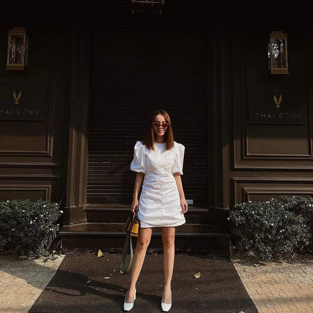 Puff Sleeve Short Dress