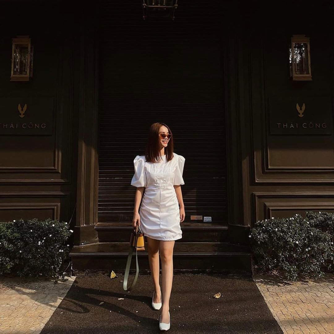 Puff Sleeve Short Dress