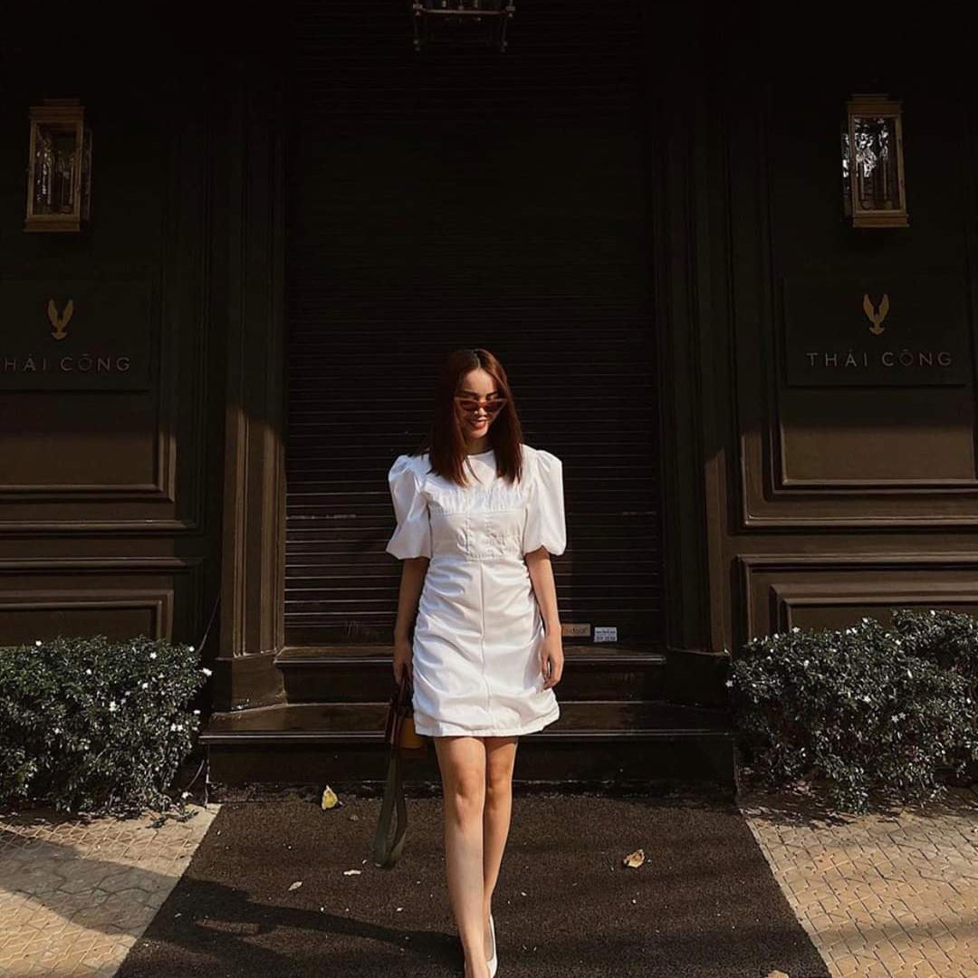 Puff Sleeve Short Dress