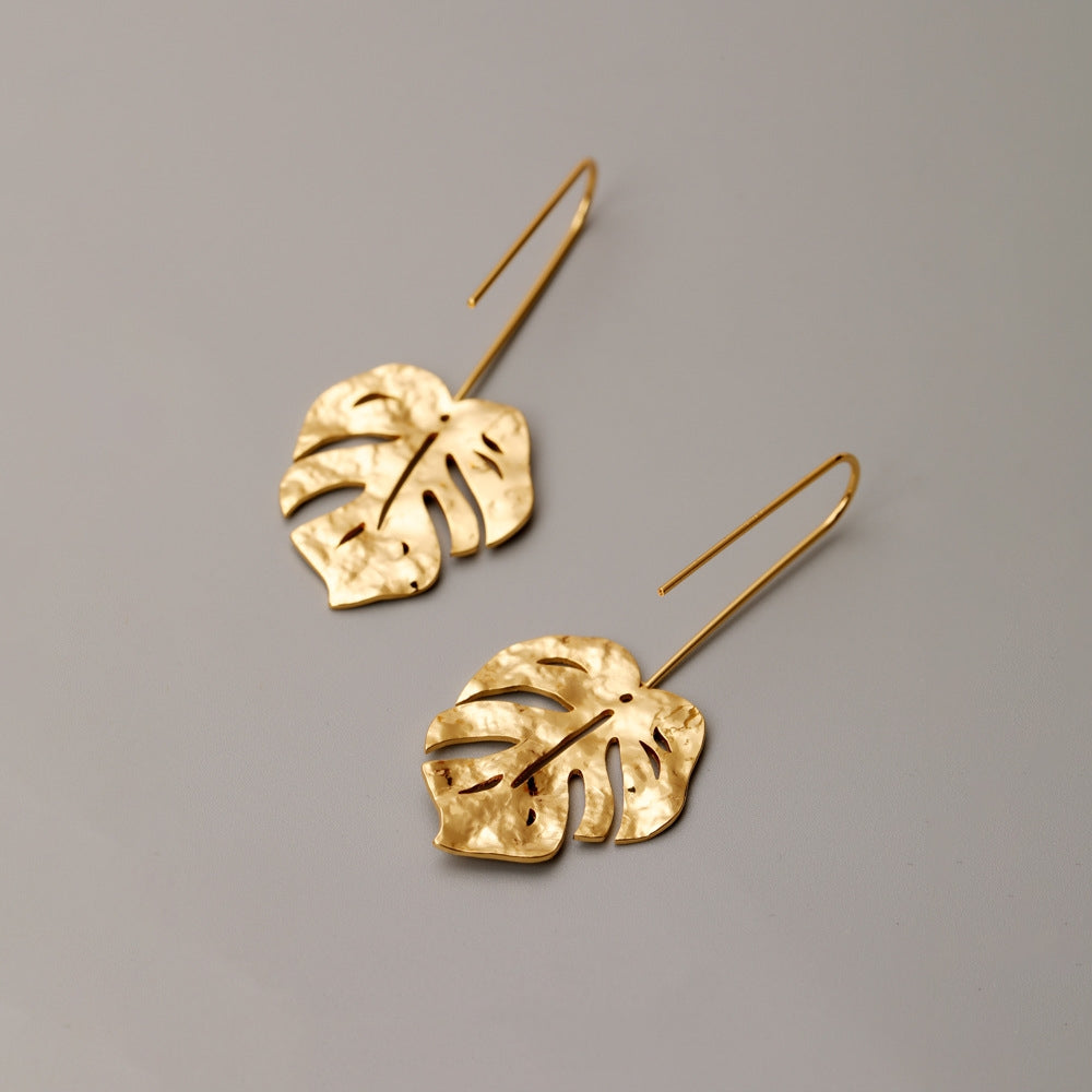 Jessica Long Leaf Earrings