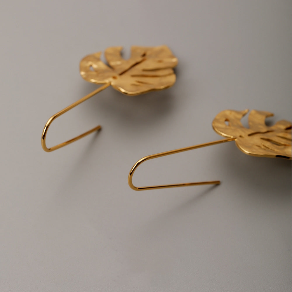 Jessica Long Leaf Earrings