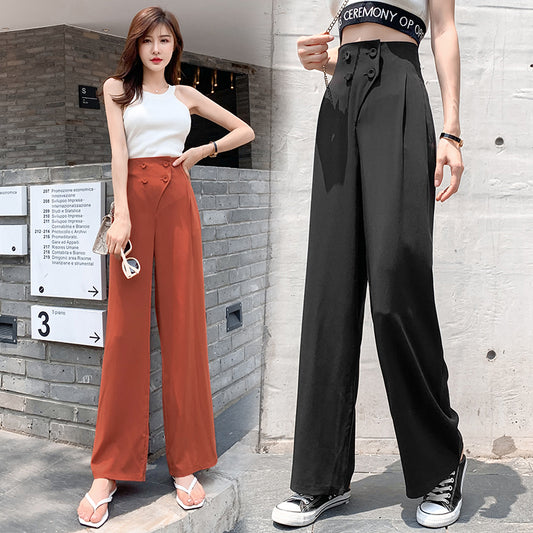 High Waist 4 Button Drape Pants