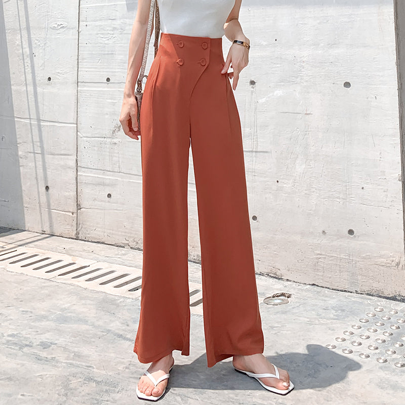 High Waist 4 Button Drape Pants