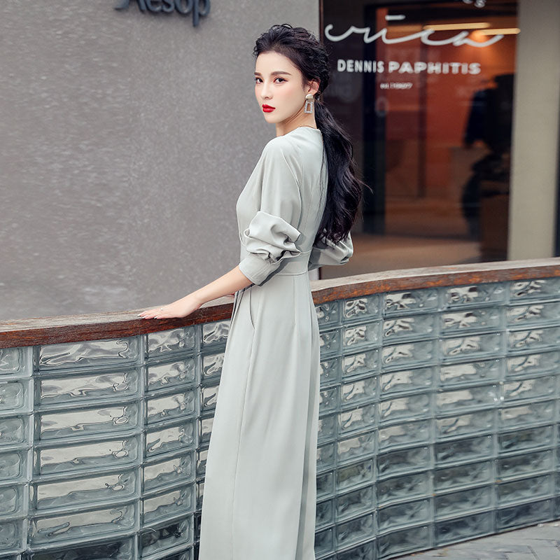 V-Neck High Waist Jumpsuit