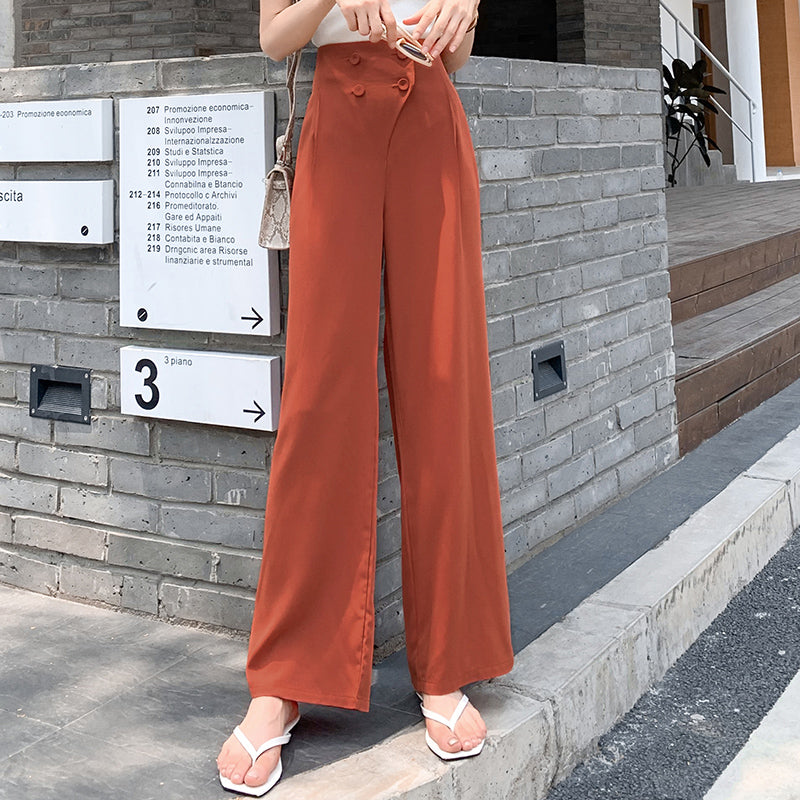 High Waist 4 Button Drape Pants