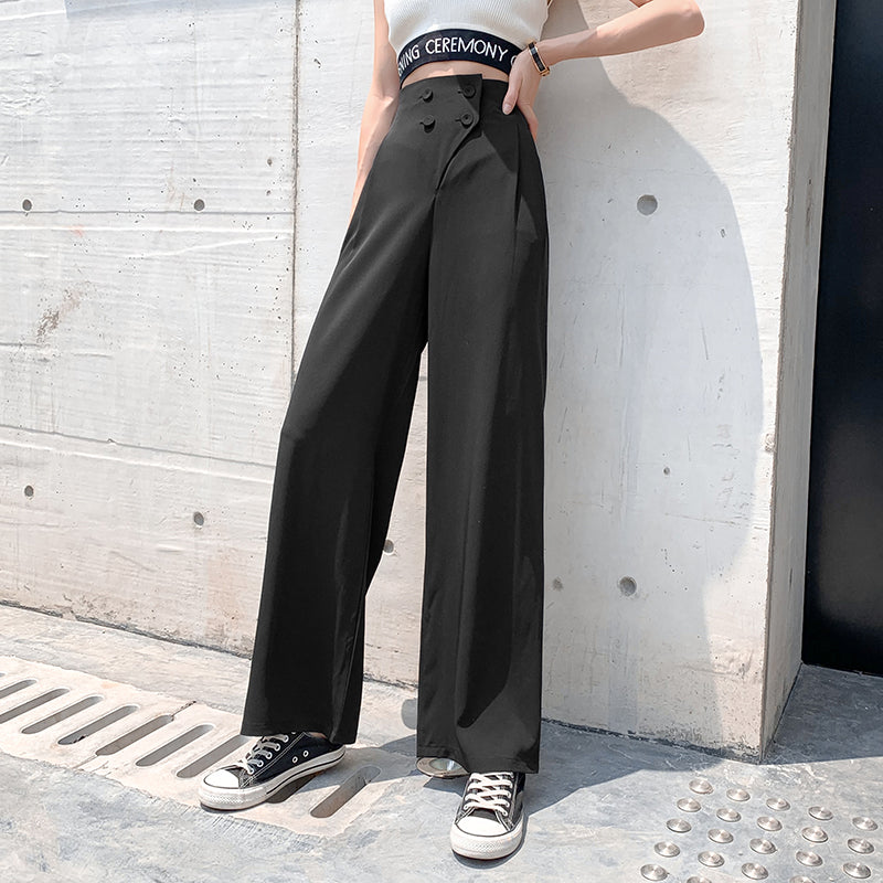 High Waist 4 Button Drape Pants