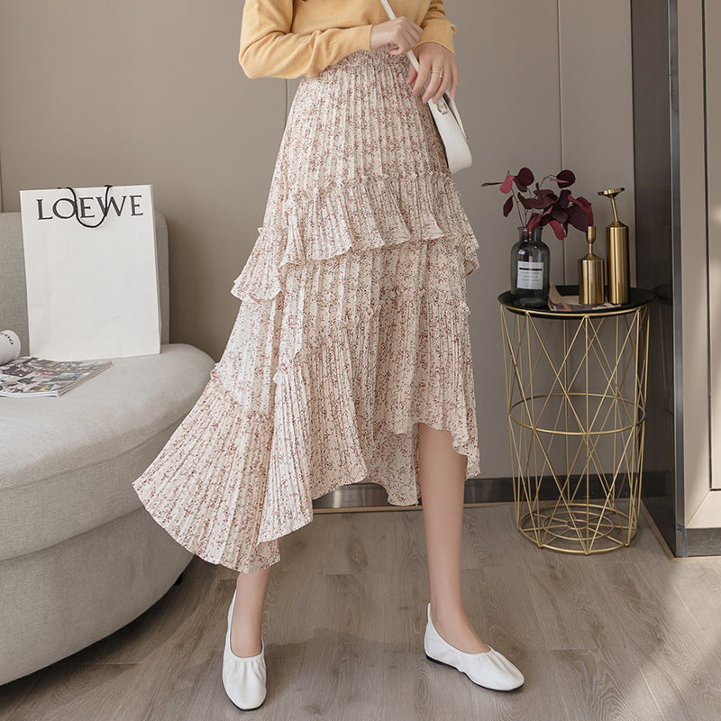 Floral Layered Ruffles Skirt