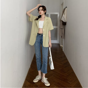 Short Sleeve Oversized Casual Blazer