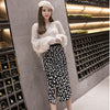 Leopard Print Knit Skirt