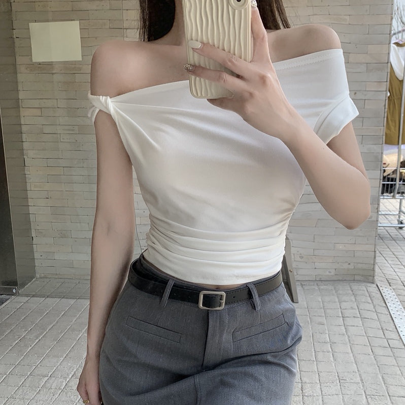 Kimie Side Gathered Off Shoulder Top