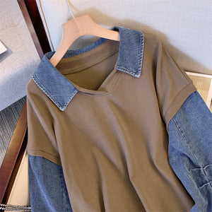 Dawson Denim Sleeve Sweater Top