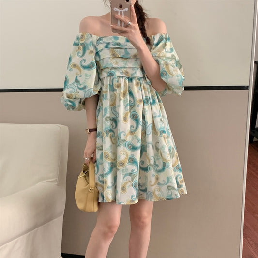 Faye Bubble Sleeve Off Shoulder Floral Dress