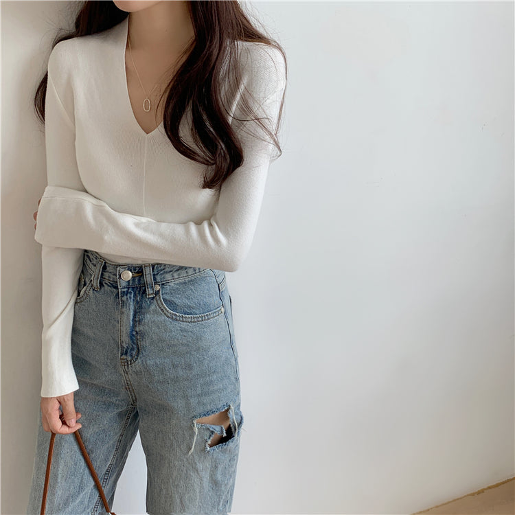 Audrene V-Neck Knit Top