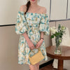 Faye Bubble Sleeve Off Shoulder Floral Dress