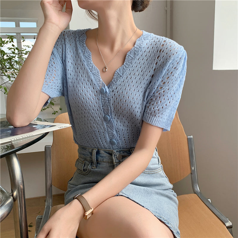 Molly Knit Button Down Top