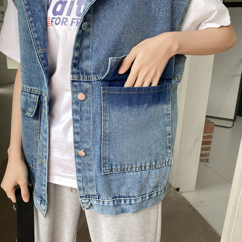 Kaia Oversized Denim Vest