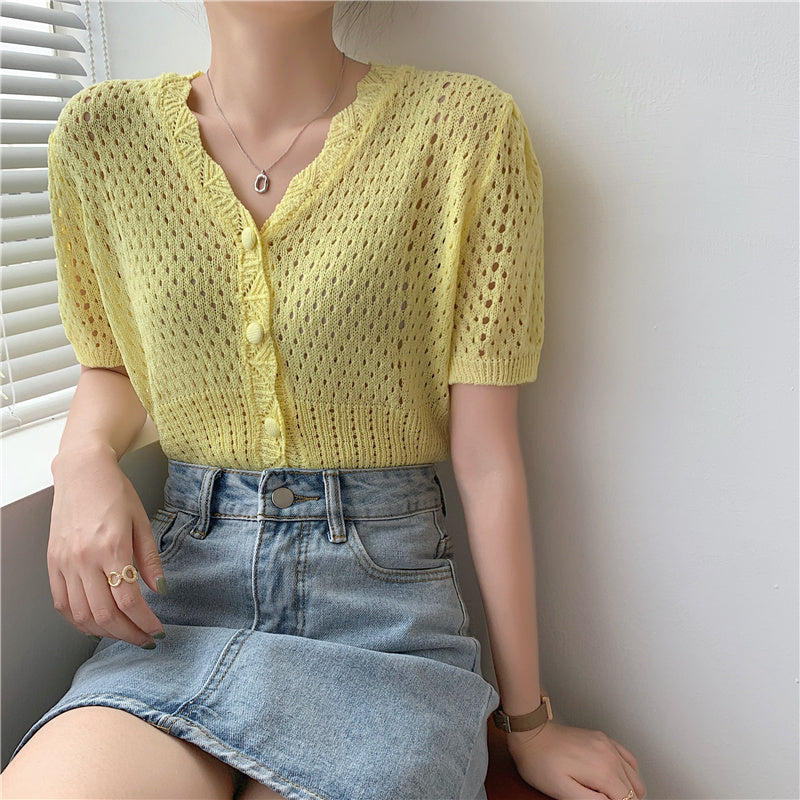 Molly Knit Button Down Top