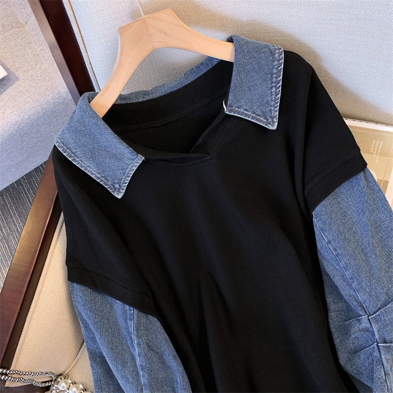 Dawson Denim Sleeve Sweater Top