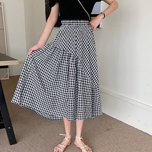 Mila Checkered Ruffle Hem Skirt