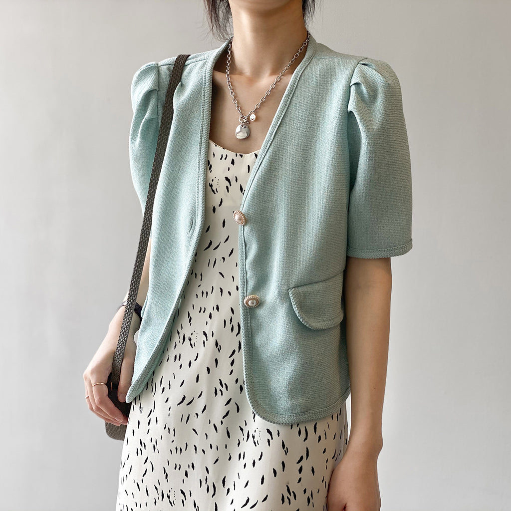 Vyla Puff Sleeve Straight Blazer