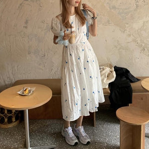 Ashley Eyelet Bubble Sleeve Dress