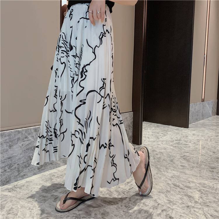 Jeslin Line Print Skirt