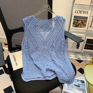 Edwina Crochet Knit Sleeveless Top