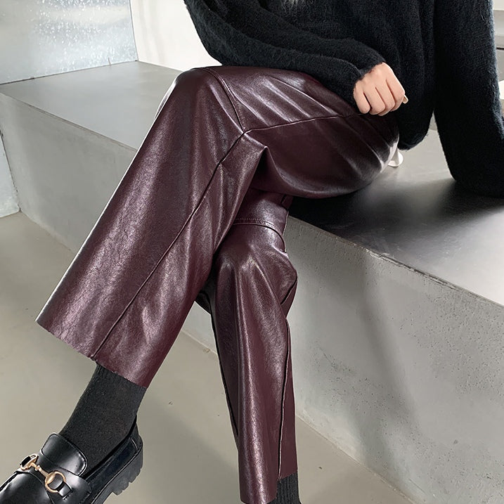 Ayeong PU Leather Pants