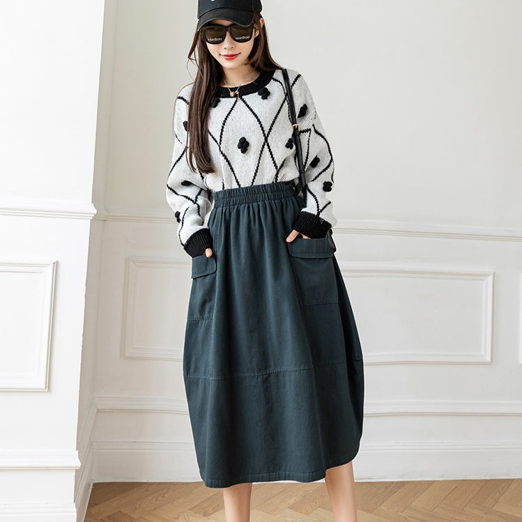 Dara Elastic Waistband Puff Skirt