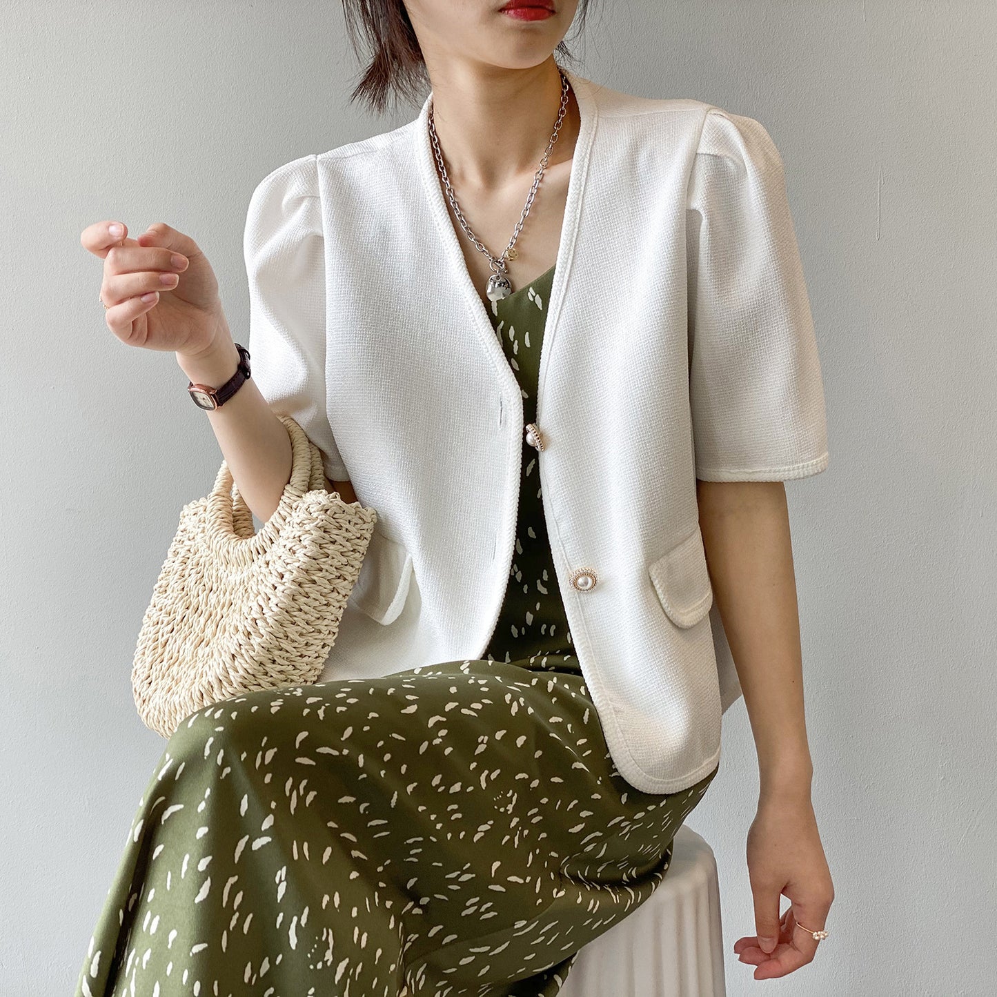 Vyla Puff Sleeve Straight Blazer