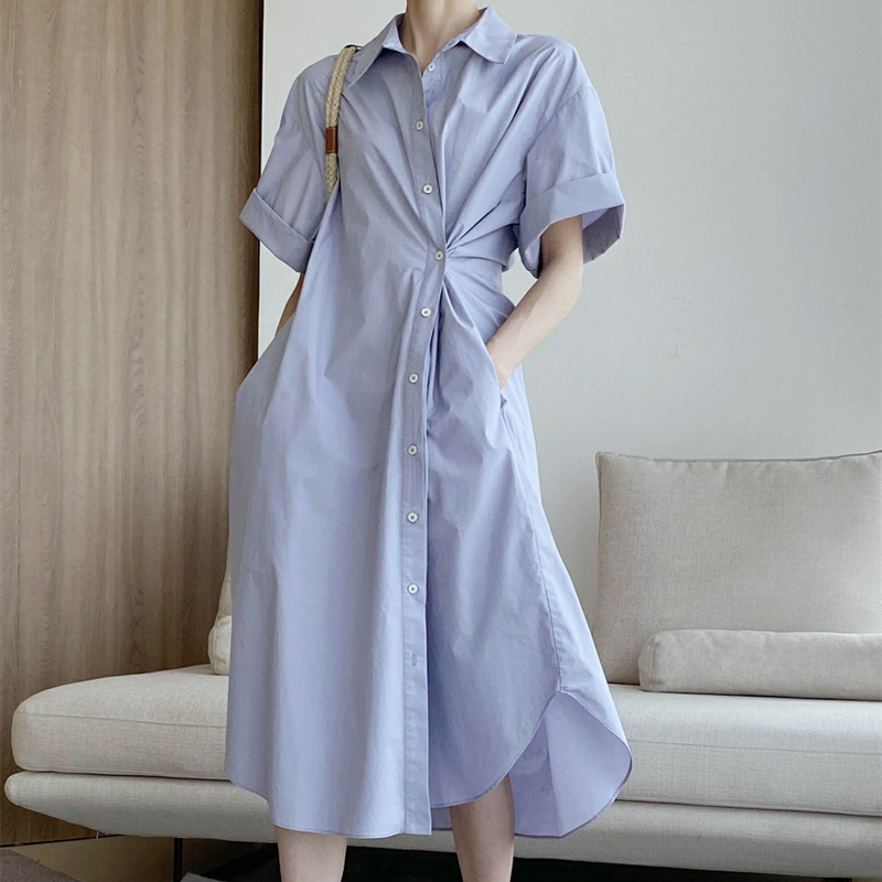 Regan Side Button Shirt Dress