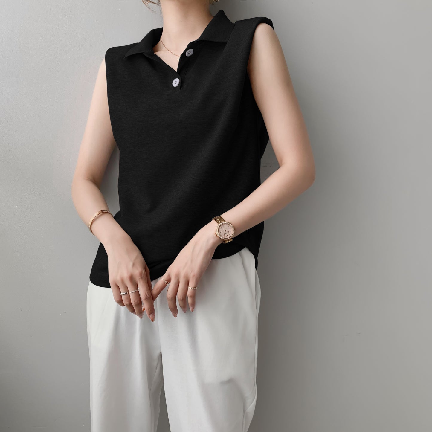 Phoebe Sleeveless Polo Box Top