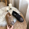 Suede Shoelace Bling Calf Leather Sneakers