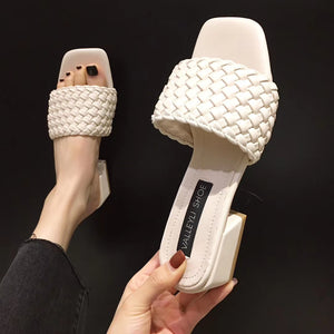 Weave Low Heel Sandal