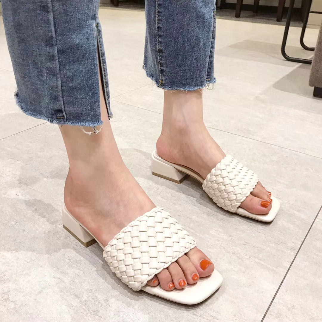 Weave Low Heel Sandal