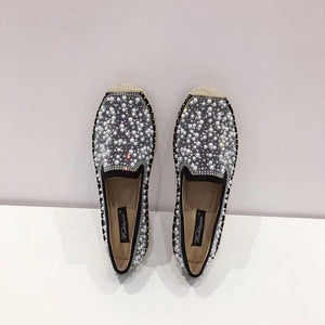 Pearl Embellishment Rope Flats