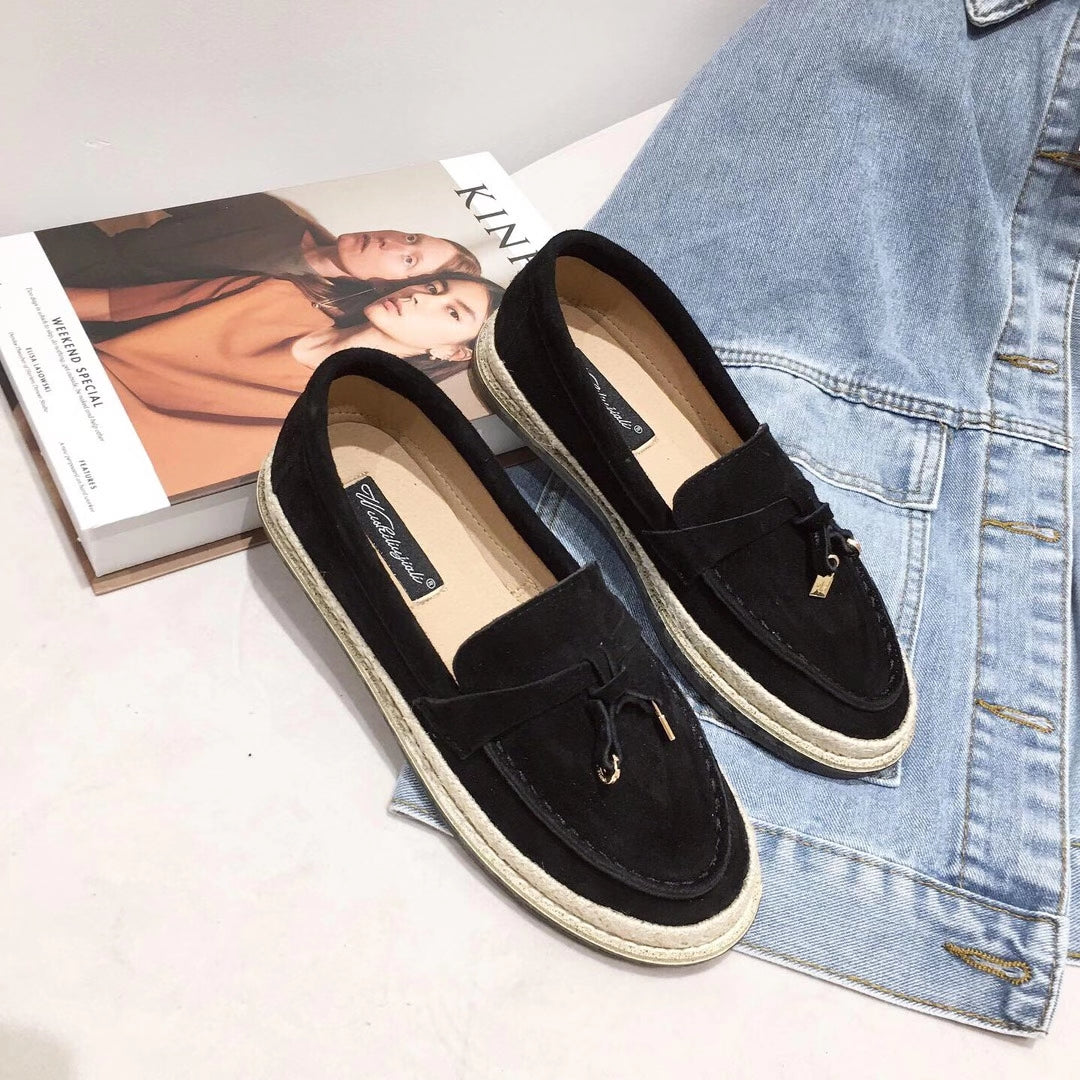 Tassle Nubuck Leather Rope Flats