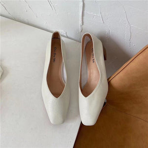 Wooden Block Heel Pumps