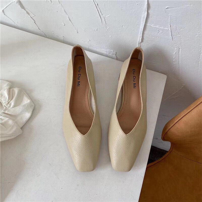 Wooden Block Heel Pumps