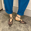 Mesh Net Buckle On Pointed Flats