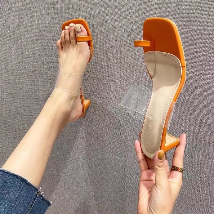 Transparent Open Toe Slip On