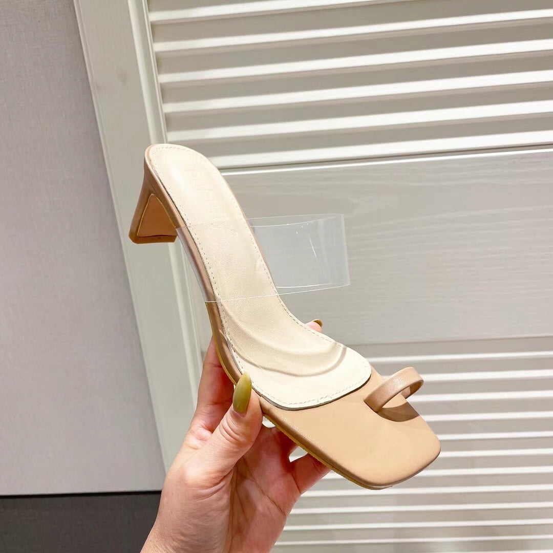 Transparent Open Toe Slip On