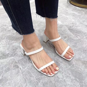 Strappy Open Toe Block Heel Sandals