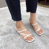 Criss Cross 3 Straps Slip On Heels