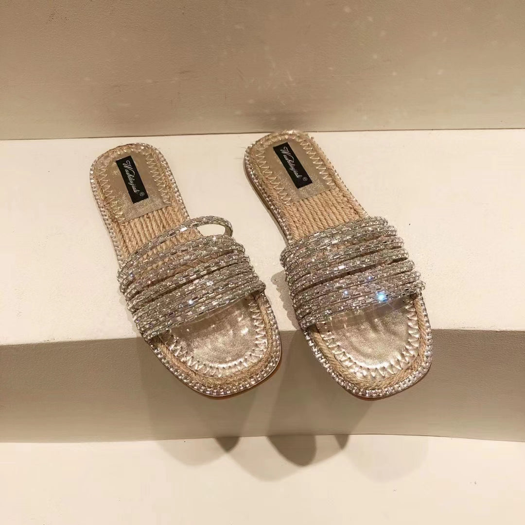 Transparent Bling Rope Sandals